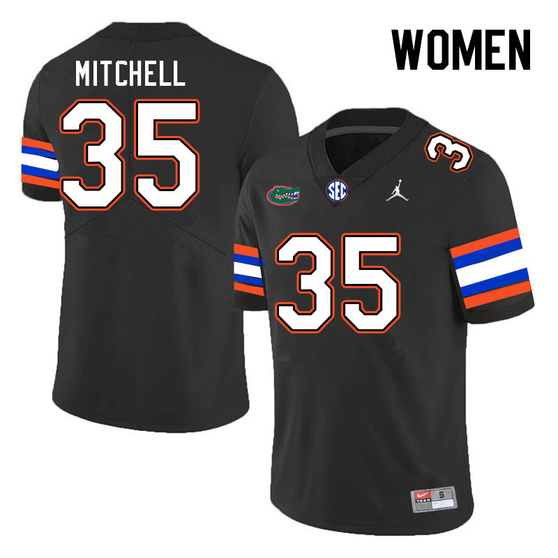 Women #35 Dakota Mitchell Florida Gators College Football Jerseys Stitched-Black - Click Image to Close